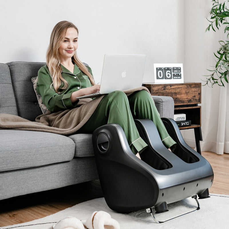 Costway Shiatsu Foot & Calf Massager W/ Compression Kneading Heating & Vibrating Gray (LOCAL PICKUP ONLY)