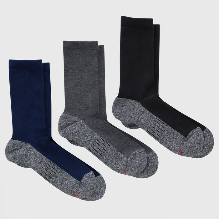 Hanes Premium Men's Total Support Crew Socks 3pk - Navy Blue 6-12