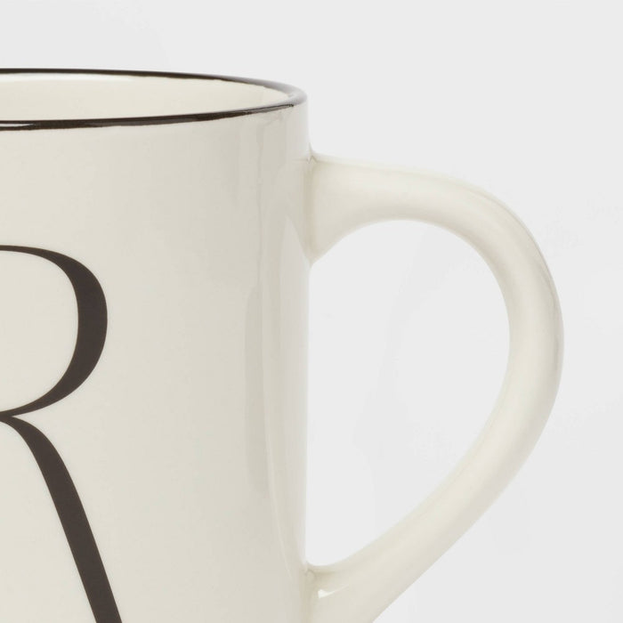 16oz Stoneware Monogram R Mug Ivory - Threshold