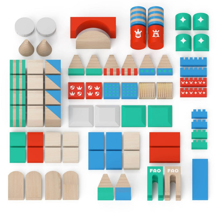 FAO Schwarz Toy Wood Castle Blocks 75pc Sprout