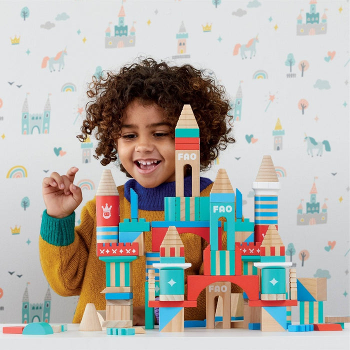 FAO Schwarz Toy Wood Castle Blocks 75pc Sprout