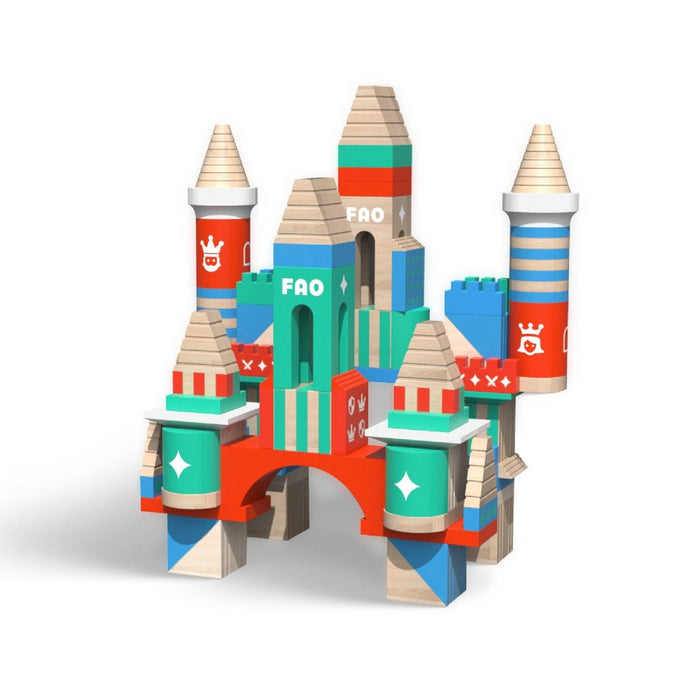FAO Schwarz Toy Wood Castle Blocks 75pc Sprout