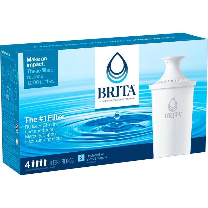 Brita Replacement Water Filters for Brita Water Pitchers and Dispensers - 4ct
