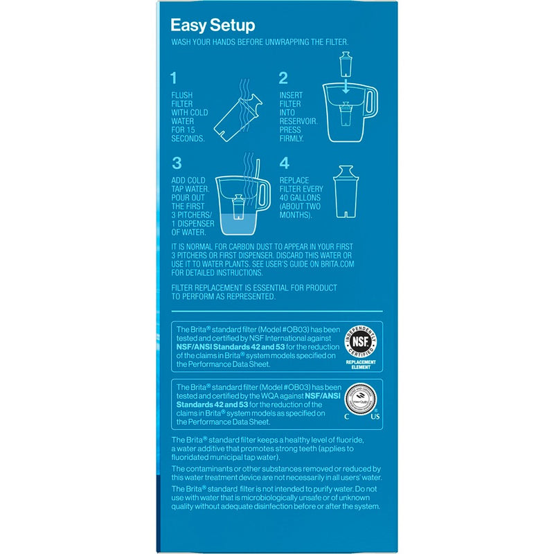 Brita Replacement Water Filters for Brita Water Pitchers and Dispensers - 4ct
