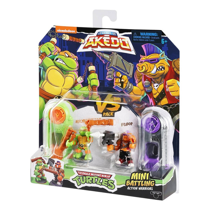Akedo Teenage Mutant Ninja Turtles Michelangelo vs Bebop Mini Figure Set - 2pk