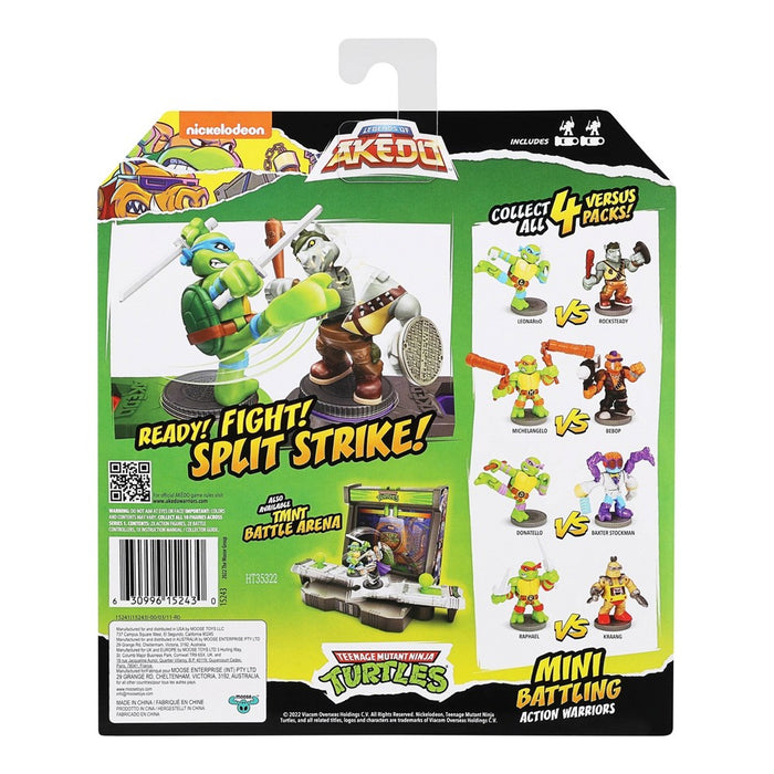 Akedo Teenage Mutant Ninja Turtles Michelangelo vs Bebop Mini Figure Set - 2pk