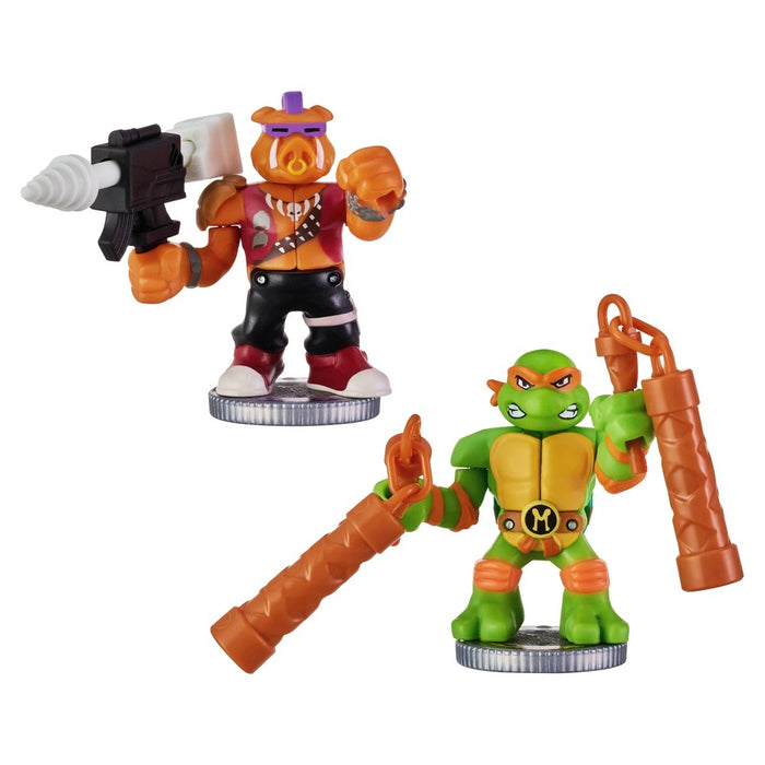 Akedo Teenage Mutant Ninja Turtles Michelangelo vs Bebop Mini Figure Set - 2pk