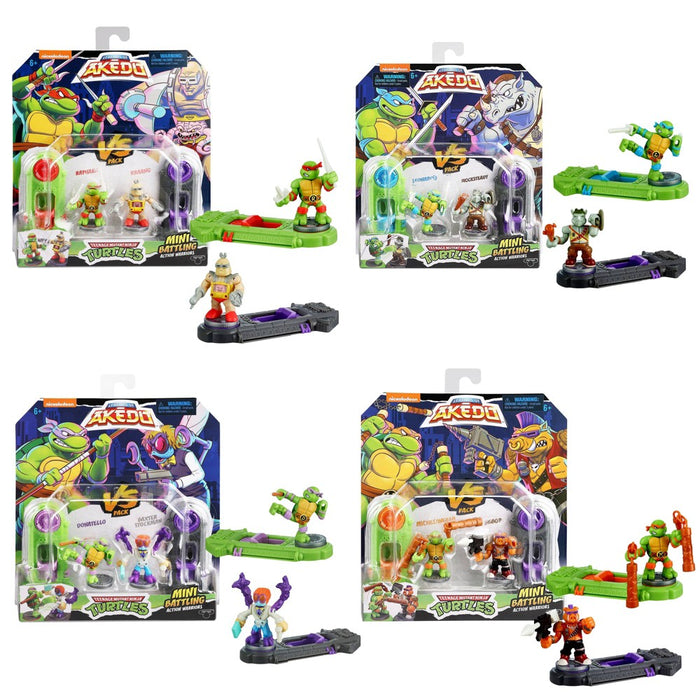 Akedo Teenage Mutant Ninja Turtles Michelangelo vs Bebop Mini Figure Set - 2pk