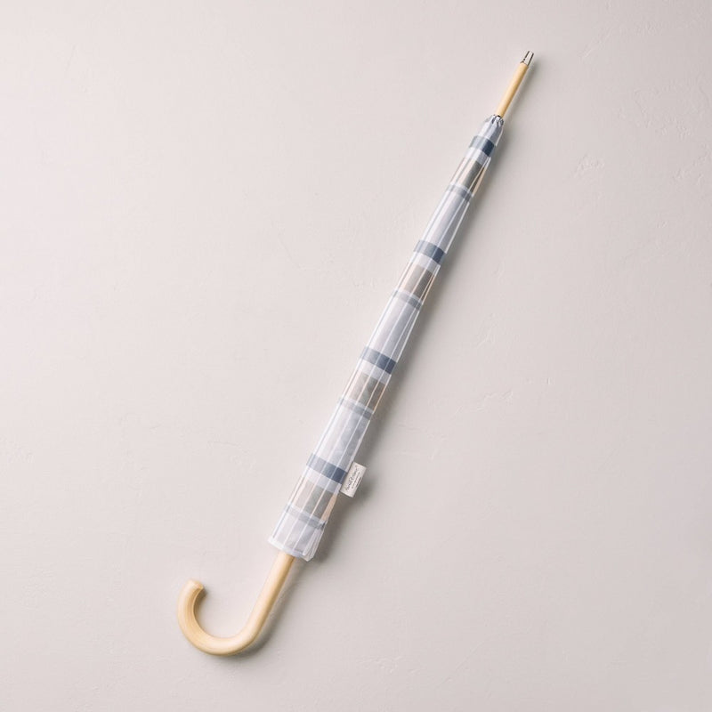 Plaid Print Stick Umbrella Blue/Tan/Cream - Hearth & Hand with Magnolia (LOCAL PICKUP ONLY)