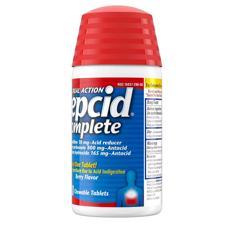 Pepcid AC Complete Dual Action Chewable Tablets - Berry Flavor - 50ct