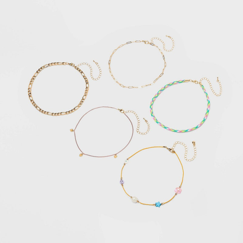 Mixed Bead Choker Set 5pc - Wild Fable