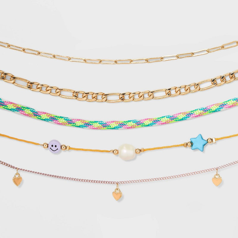 Mixed Bead Choker Set 5pc - Wild Fable