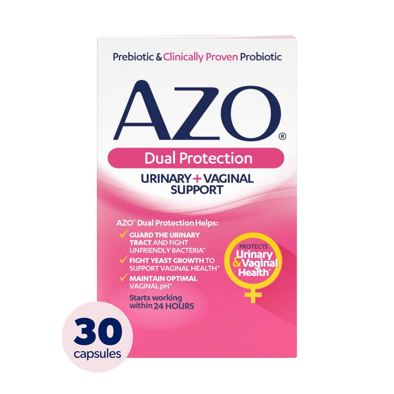 AZO Dual Protection Clinically Proven Women's Probiotic for Urinary + Vaginal Support - 30ct