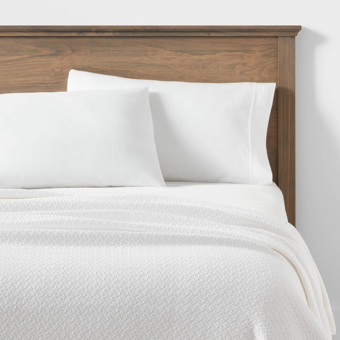 Full/Queen 100% Cotton Bed Blanket White - Threshold
