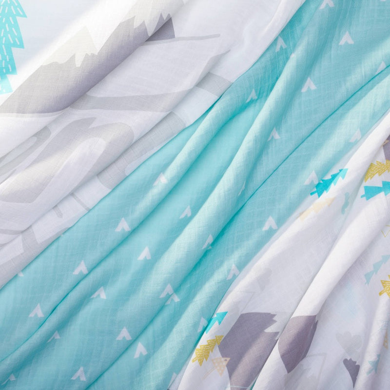Muslin Swaddle Blankets Adventure Awaits 3pk - Cloud Island Light Blue