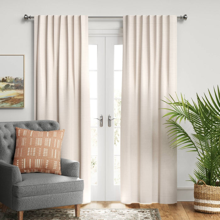 1pc 50"x63" Blackout Velvet Window Curtain Panel Cream - Threshold