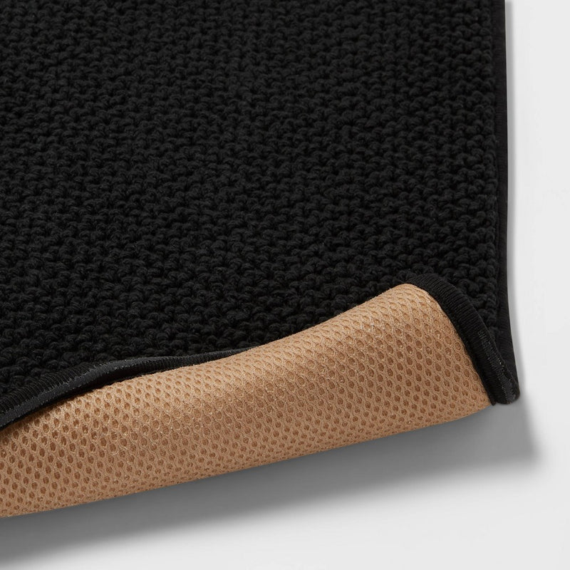 20"x34" Performance Plus Cotton Memory Foam Bath Rug Black - Threshold