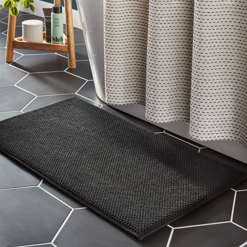 20"x34" Performance Plus Cotton Memory Foam Bath Rug Black - Threshold