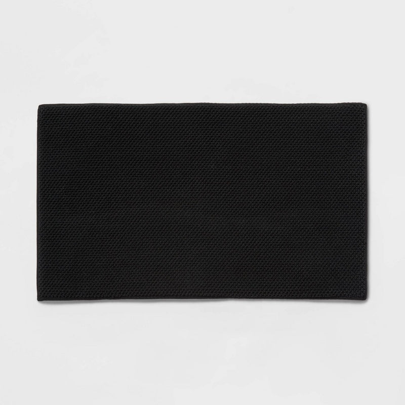 20"x34" Performance Plus Cotton Memory Foam Bath Rug Black - Threshold