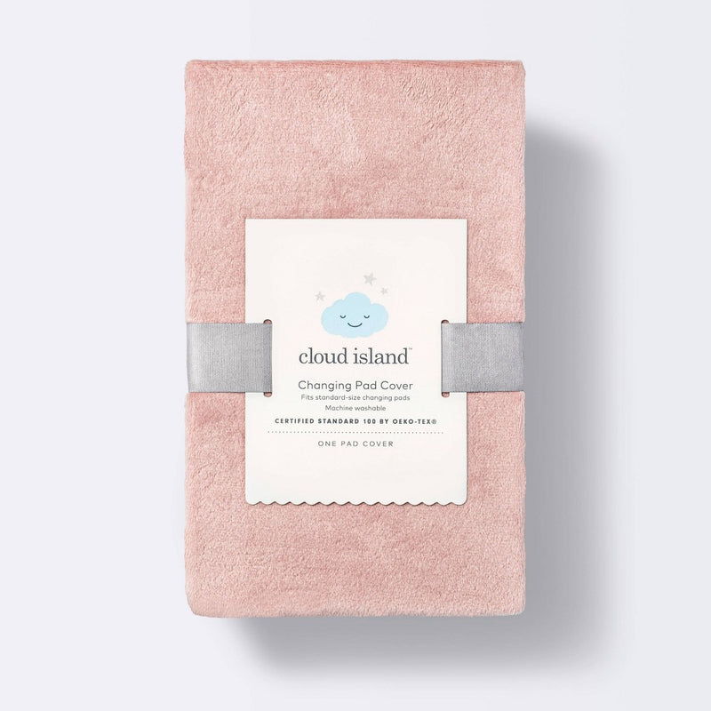 Velvet Polyester Spandex Changing Pad Cover - Pink - Cloud Island