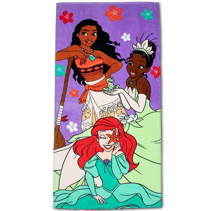 Disney Princess Flowers Beach Towel Purple