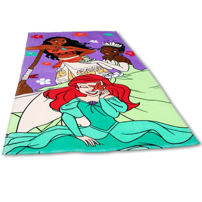 Disney Princess Flowers Beach Towel Purple