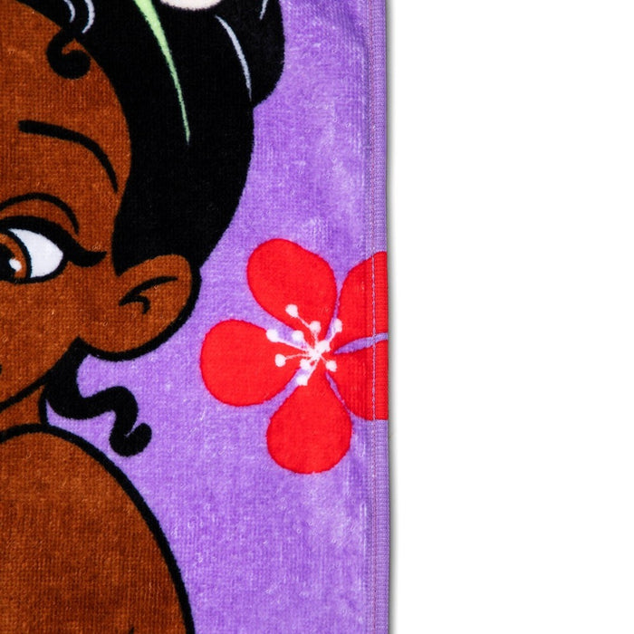 Disney Princess Flowers Beach Towel Purple