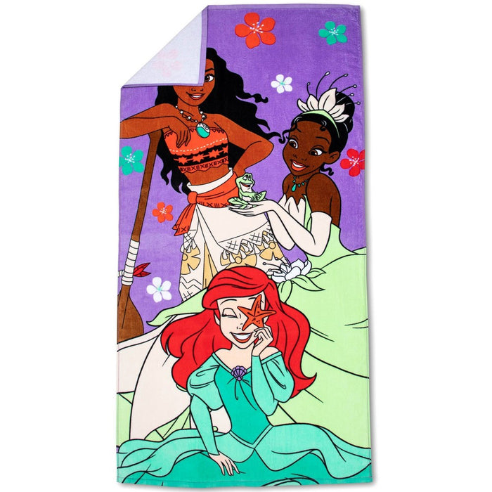 Disney Princess Flowers Beach Towel Purple