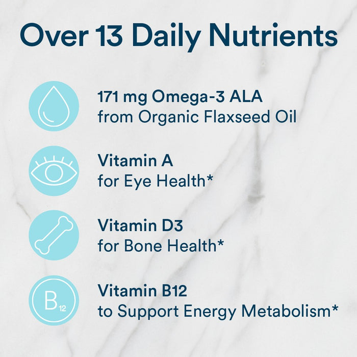 SmartyPants Organic Men's Multi & Vegetarian Omega 3 Gummy Vitamins with D3, C & B12 - 90 ct