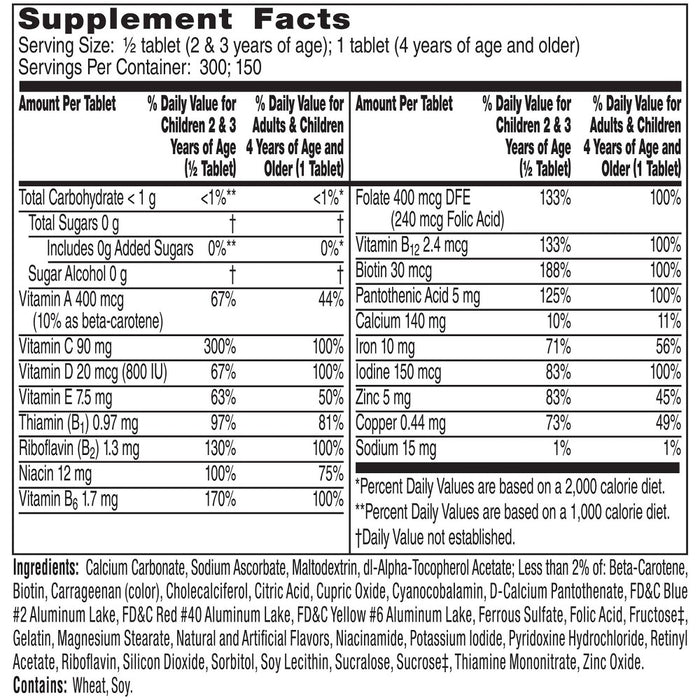 Flintstones Chewable Kids Multivitamin w/Iron, Calcium, C & D  -180ct -EXP 11/25