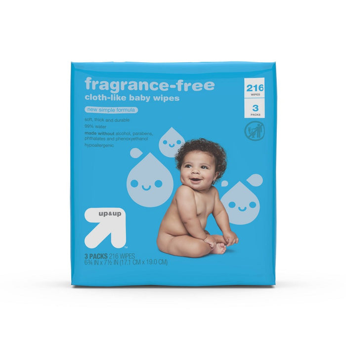 Fragrance Free Baby Wipes Unscented 216ct - up & up