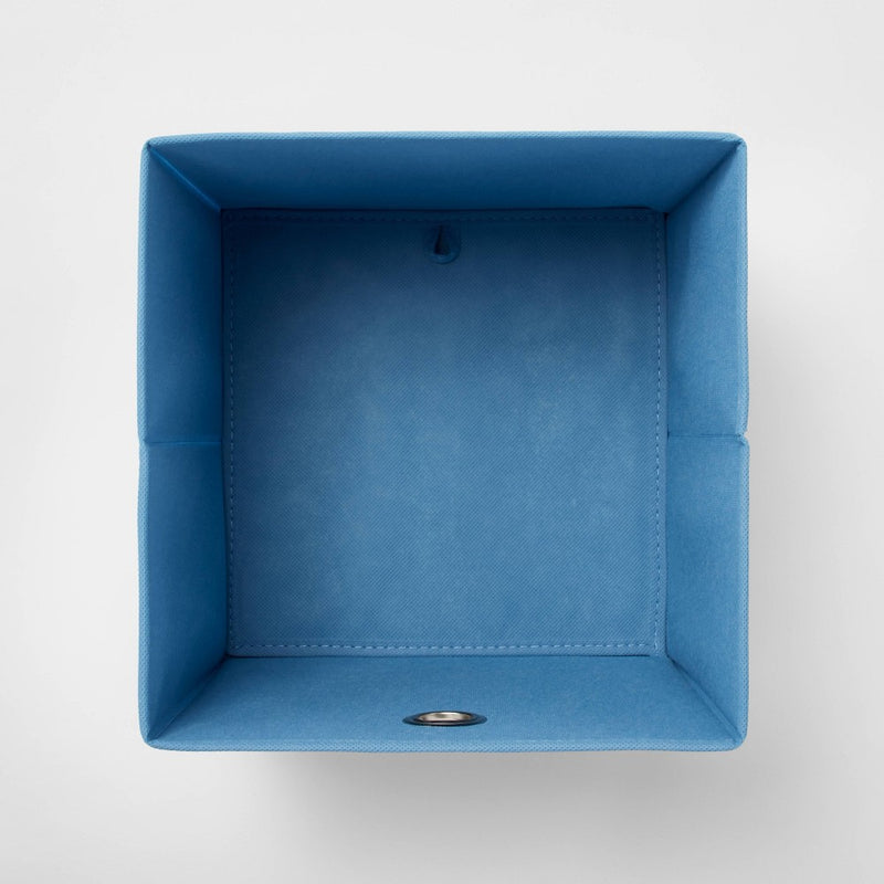 11" Fabric Cube Storage Bin Blue - Room Essentials