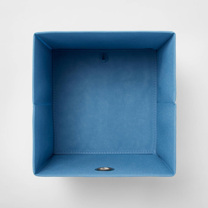 11" Fabric Cube Storage Bin Blue - Room Essentials