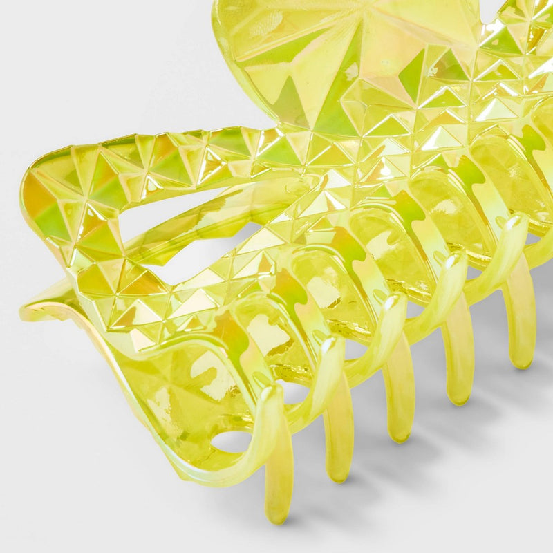 Faceted Metallic Jumbo Claw Hair Clip - Wild Fable Green