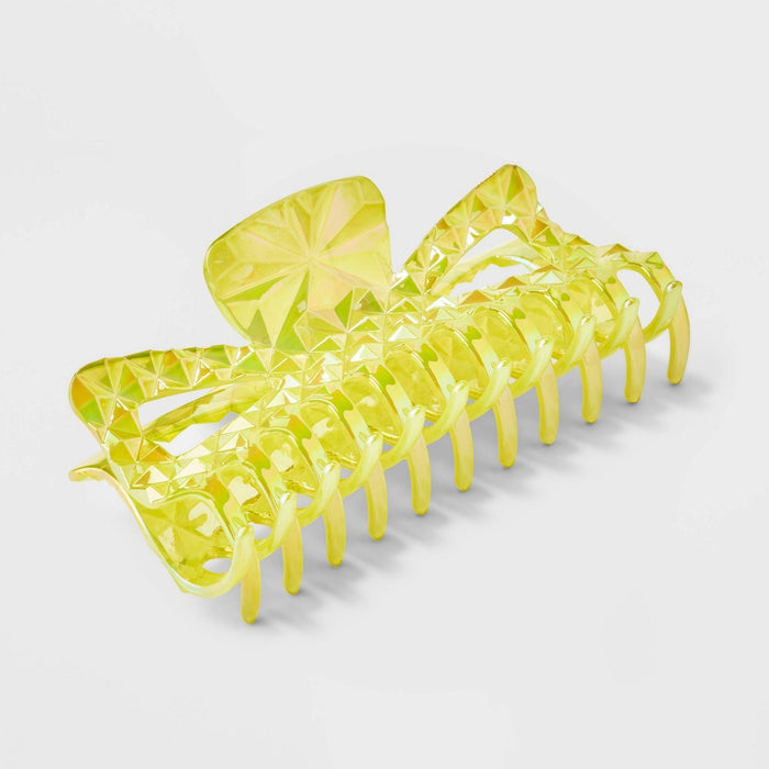 Faceted Metallic Jumbo Claw Hair Clip - Wild Fable Green