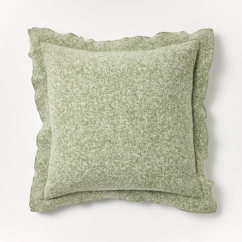 Oversized Heather Square Throw Pillow Sage/Cream - Threshold designed with Studio McGee (LOCAL PICKUP ONLY)