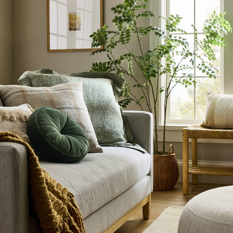 Oversized Heather Square Throw Pillow Sage/Cream - Threshold designed with Studio McGee (LOCAL PICKUP ONLY)