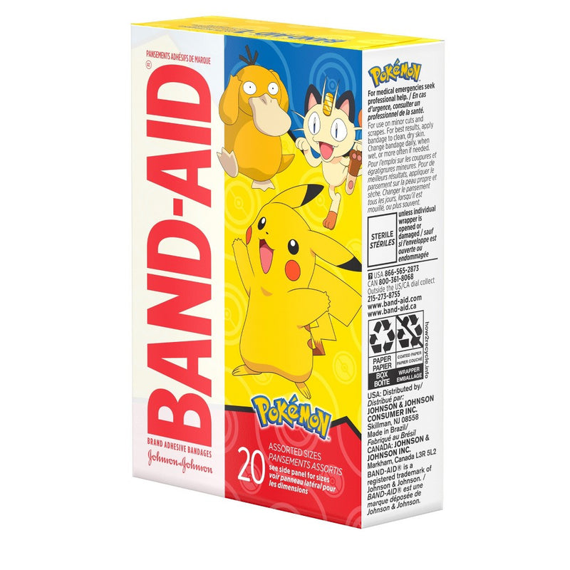Pokemon Band-Aid Brand Adhesive Bandages Pokemon - Assorted Sizes - 20ct