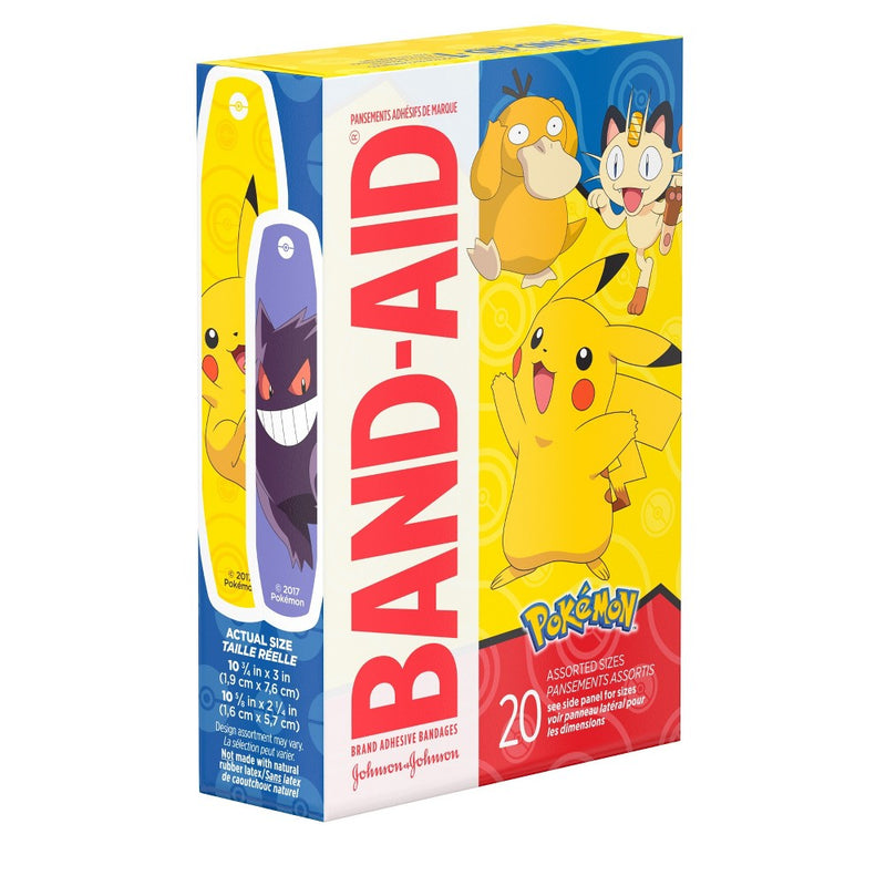 Pokemon Band-Aid Brand Adhesive Bandages Pokemon - Assorted Sizes - 20ct