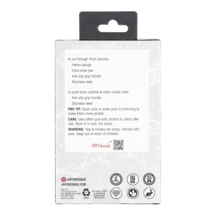 JAPONESQUE Toenail Clipper & Cuticle Pusher Soft Touch