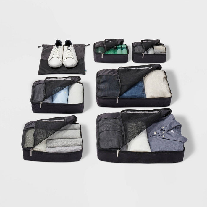 7pc Packing Cube Set Black - Open Story