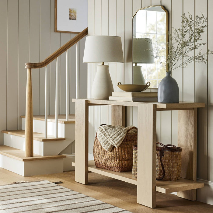 Bleached Oak Console Table Natural Wood - Threshold designed with Studio McGee (LOCAL PICKUP ONLY)