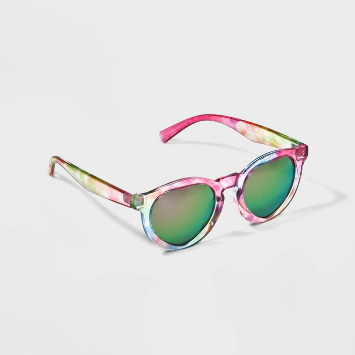 Girls' Crystal Tie-Dye Printed Round Sunglasses - Cat & Jack