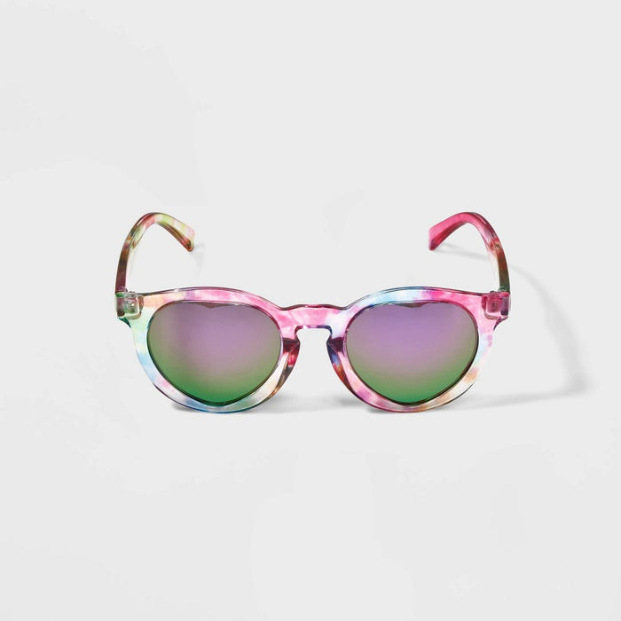 Girls' Crystal Tie-Dye Printed Round Sunglasses - Cat & Jack