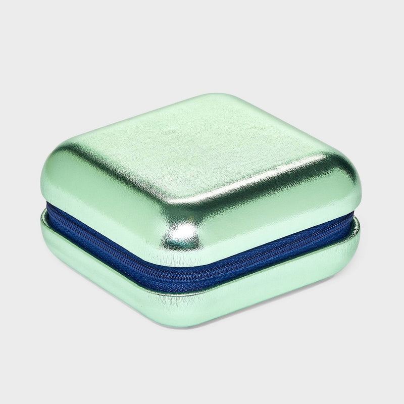 Square Case Mirror Rounded Corners Jewelry Box - A New Day Mint Green