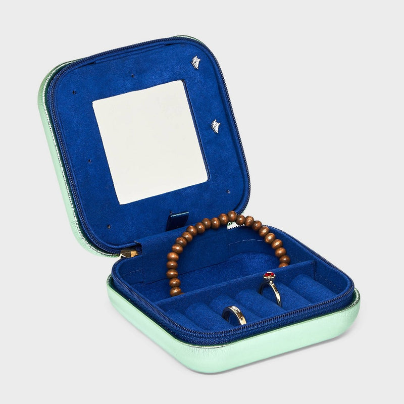 Square Case Mirror Rounded Corners Jewelry Box - A New Day Mint Green