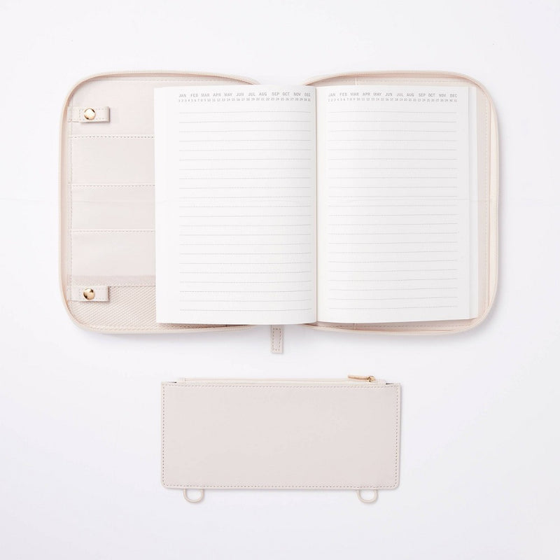 Zipper Tech Case with Pockets and 60 Page 0.3" Rule Notebook Blush - Threshold