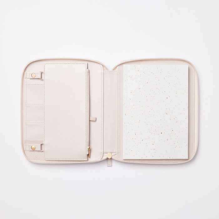 Zipper Tech Case with Pockets and 60 Page 0.3" Rule Notebook Blush - Threshold