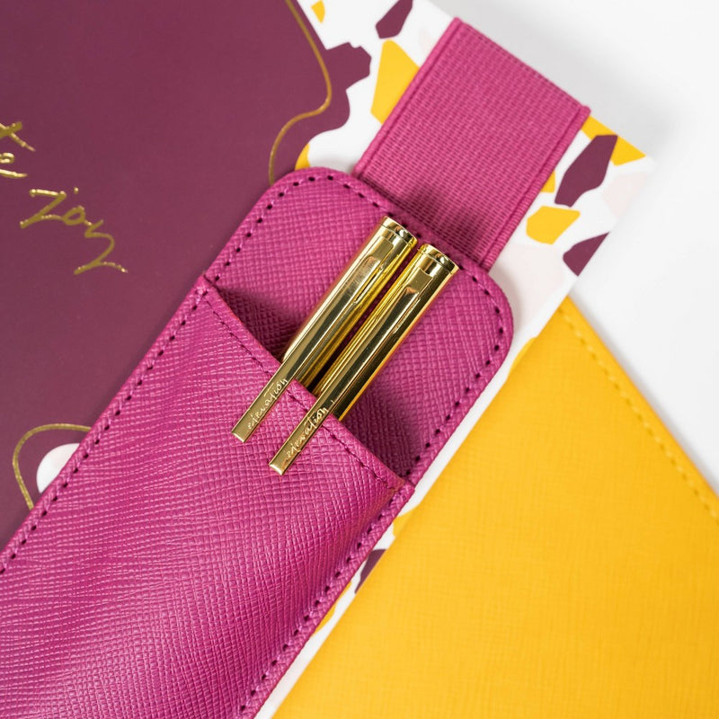 Elevation by Tina Wells Saffiano Vegan Leather Pen Holder Dark Purple