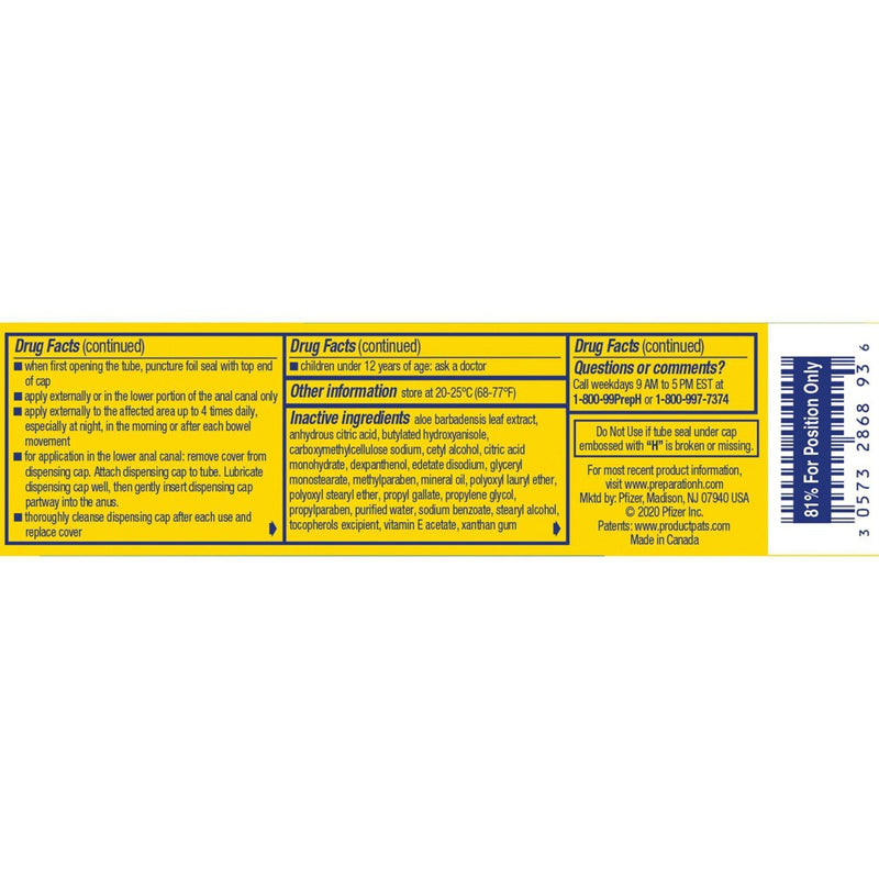 Preparation H Multi-Symptom Relief Hemorrhoidal Cream with Aloe - 0.9oz